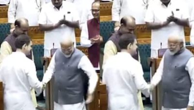 Watch: Rahul Gandhi, PM Modi Shake Hands As They Welcome Lok Sabha Speaker Om Birla - News18