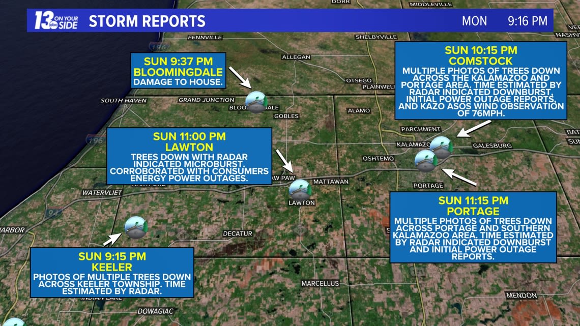 Sunday's Storms Cause Damage, Create Flooding in West Michigan