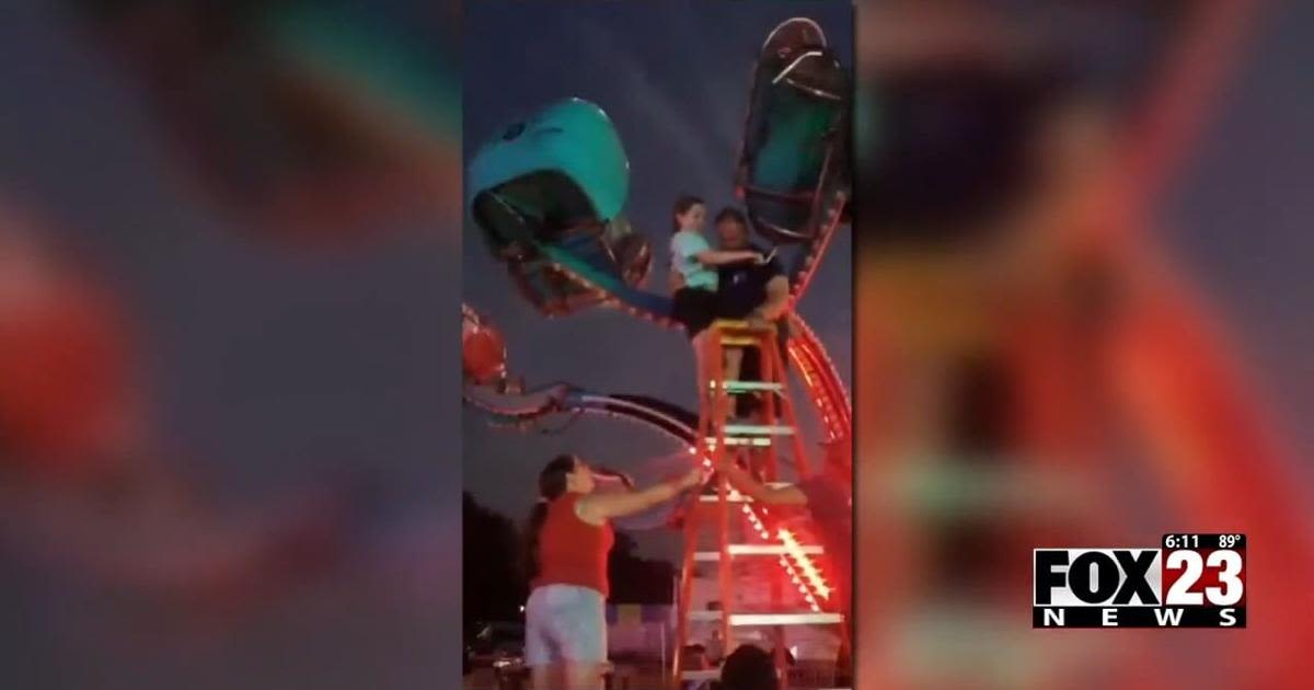 Video: A child was stuck in an amusement park ride for 20 minutes at Skiatook's Pioneer Days Festival