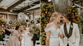 2 flight attendants got married in front of a plane in a wedding full of nods to their love story