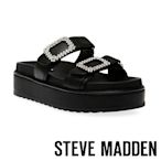 STEVE MADDEN-MONUMENTAL 鑽飾雙帶厚底拖鞋-黑色