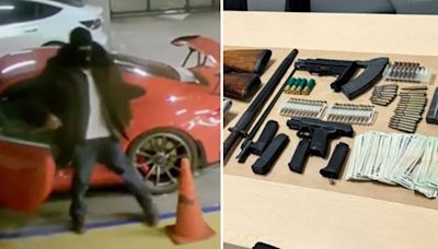 Roban dos autos Porsche en Fremont: cae sospechoso con armas de fuego y buscan a cómplice