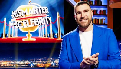 First Look at Travis Kelce on Set of ‘Are You Smarter Than a Celebrity’