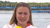 Team GB champion breaks down in tears live on BBC over note father gave her