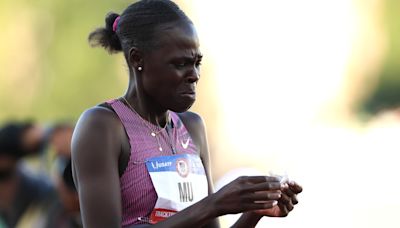 Olympic champion chokes back tears as fall denies her Paris 2024 title defence