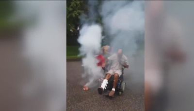 Man in viral "Back up Terry" video talks of fireworks safety after wheelchair malfunction