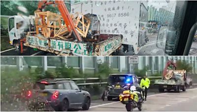 大埔吐露港公路5車相撞 有人一度被困 往沙田交通擠塞