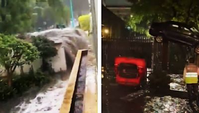 Lluvias en CDMX dejaron inundaciones, cascadas y hasta volcaduras de autos | FOTOS Y VIDEOS