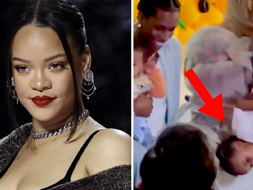 Rihanna en polémica por sacudir de cabeza a su bebé frente a todos: video