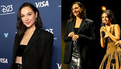 Gal Gadot Goes All-black in Bralette Top and Leather Skirt and Rachel Zegler Embraces Fall Hues With Florals to Promote...