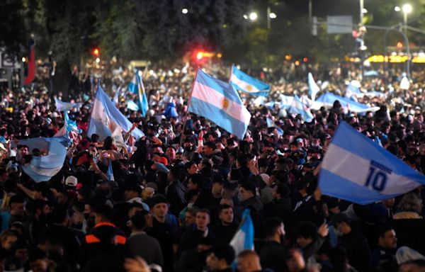 Argentina celebrate Copa win without Messi