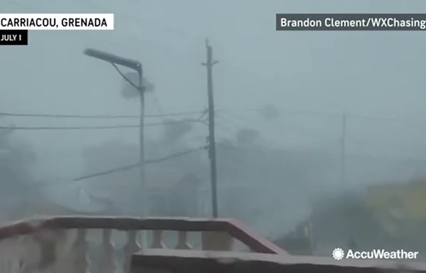 Hurricane Beryl makes landfall on the island of Carriacou