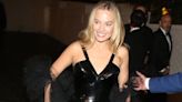 Margot Robbie Traded Barbie Pink for a Molten Black Dress at the Golden Globes After-Party