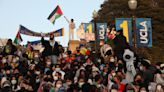 Large groups of protesters and officers in long standoff at UCLA