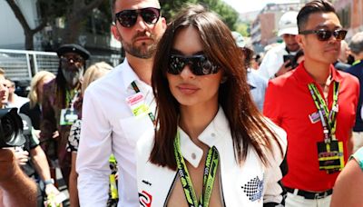 Emily Ratajkowski Is a Grand Prix It Girl in Head-to-Toe Leather