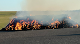 Haystacks burned in Benton County