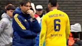 La actitud de Diego Martínez tras la expulsión de Marcos Rojo en la derrota de Boca que llamó la atención