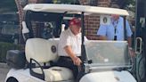 PHOTOS: Golfing with Donald Trump requires a lot of golf carts, as the LIV Golf pro-am demonstrated