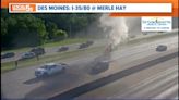 Car fire blocks lane of I-80/35 during Friday morning rush in Polk County