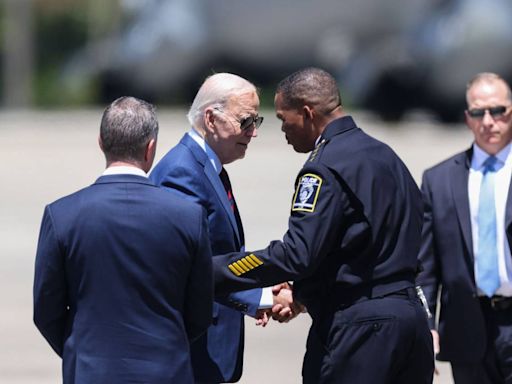 President Joe Biden visits with NC families of officers killed in Charlotte shooting