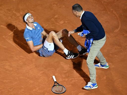 Roma Open: la dura caída de Zverev que rememoró por instantes su lesión en Roland Garros