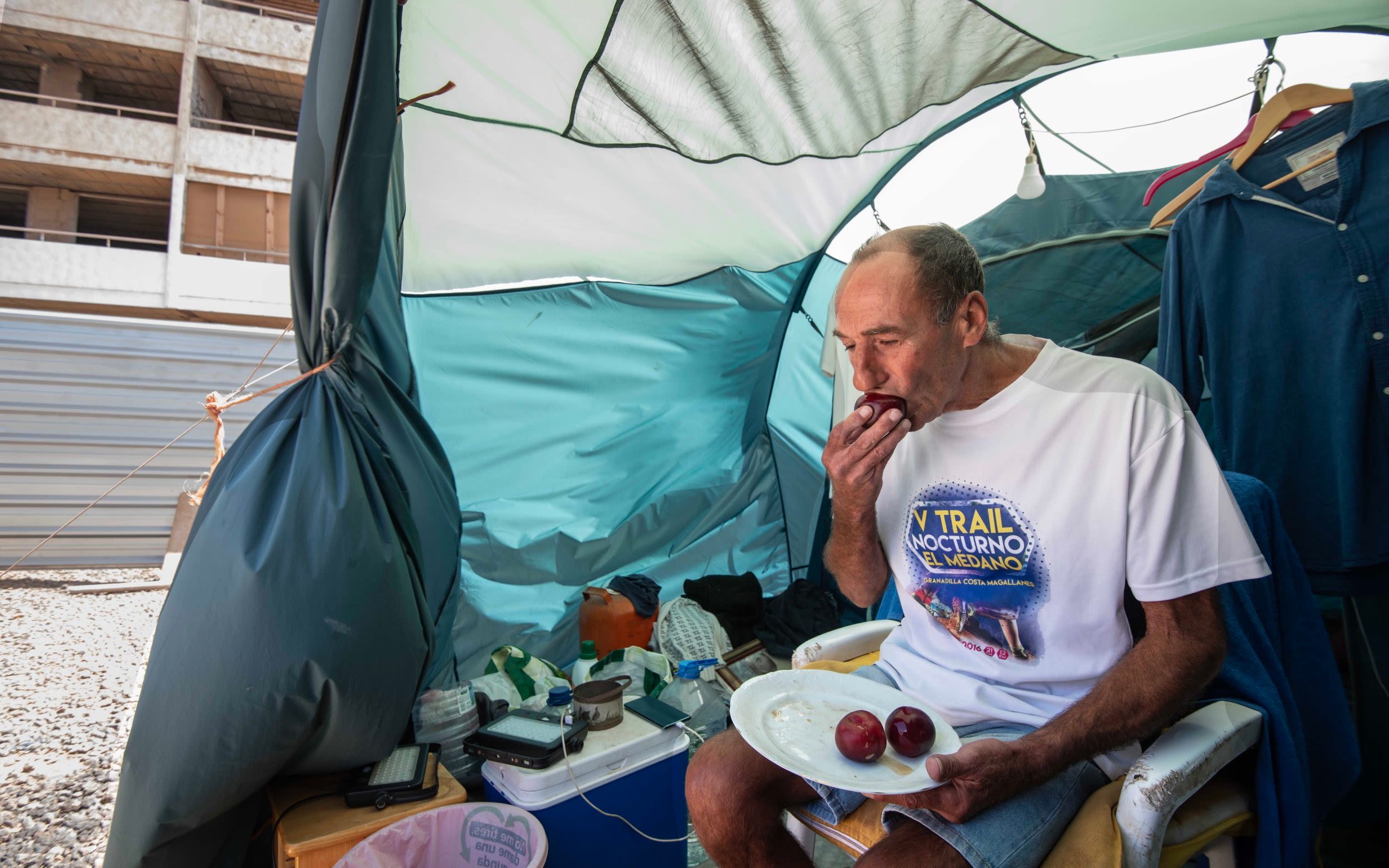 Tenerife waiters forced to live in tents amid tourist-driven property boom