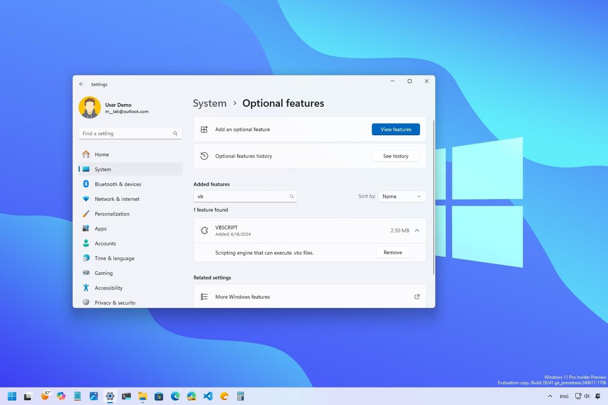 How to uninstall VBScript (and why you should) on Windows 11 version 24H2 (2024 Update)