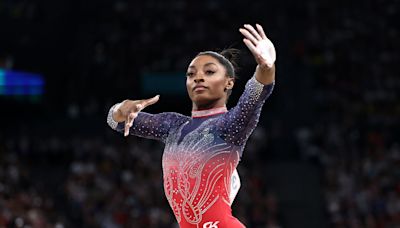 Simone Biles says she was overwhelmed with emotion after she finished competing in the Paris Olympics