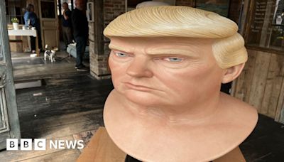 Donald Trump: Hundreds view convicted president's sculpture
