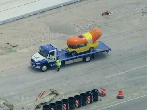 Oscar Mayer Wienermobile rolls on its side in crash on Chicago area expressway