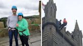 Pictures as 32 people brave dizzying heights to save town’s clock tower