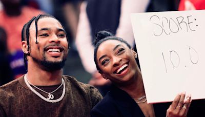 Simone Biles’ husband Jonathan Owens cheers her on from home: ‘Let’s go, baby!’