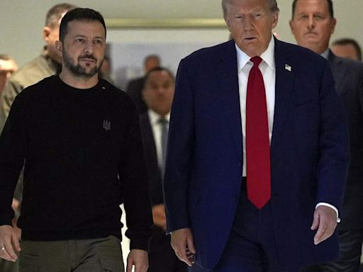 Zelenskyy meets with Donald Trump in New York as uncertainty over future of US support for Ukraine remains