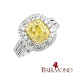 【BRILLMOND】豪華璀璨GIA一克拉彩鑽戒(FANCY YELLOW/VS2 PT950)