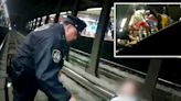 紐約警察英勇救助暈倒在鐵軌上的癲癇男子