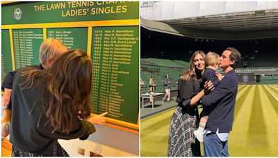 Maria Sharapova tours Wimbledon with fiancé Alexander, son Theodore 20 years after title run | Tennis.com