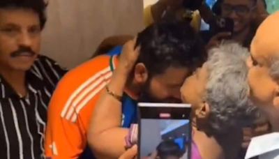 Rohit Sharma's Mother Showers Kisses On Son, India Captain's Reaction Is Gold | Cricket News