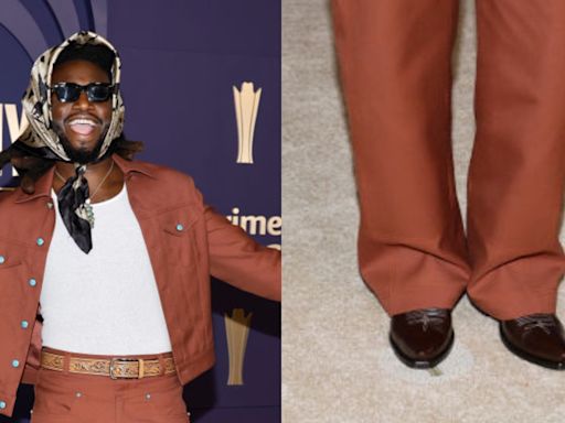 Shaboozey Hits the 2024 ACM Red Carpet in Louis Vuitton Western Boots
