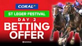 Bet £10 on day two of St Leger festival and get £40 in free bets with Coral