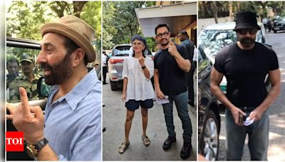 Pics: Sunny Deol, Aamir Khan, Bobby Deol step out to vote | Hindi Movie News - Times of India