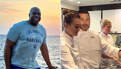 Magic Johnson Takes Jimmy Kimmel Cutout on Yacht Vacation: 'Star of the Night'