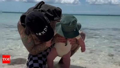 Travis Barker shares a rare video of son Rocky while on family vacation with Kourtney Kardashian - Times of India
