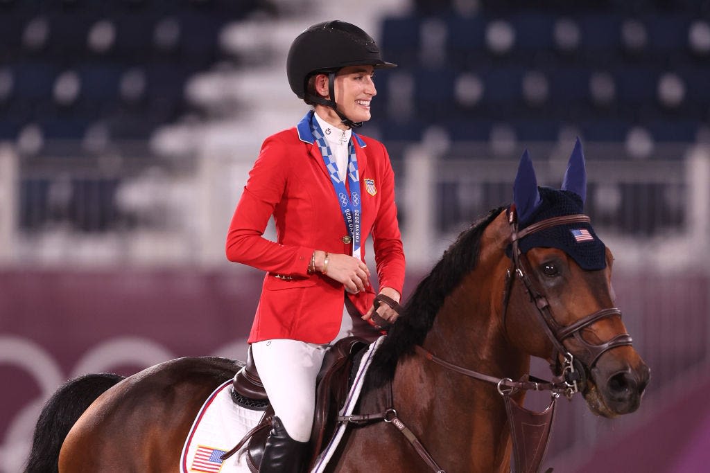 Jessica Springsteen jumping for a spot on Paris Olympics U.S. Equestrian team