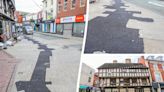 'Wonky' repair job after paving stones are replaced with tarmac in historic market town