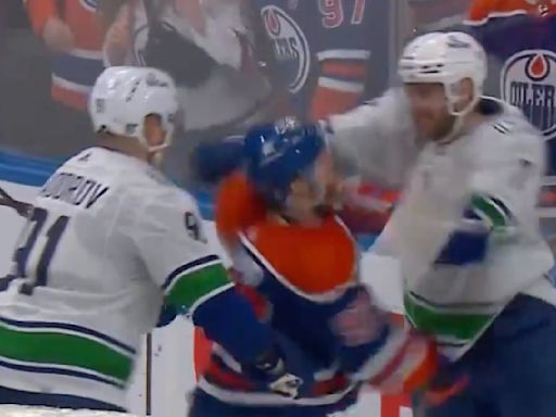 Connor McDavid Hit With Nasty Crosscheck From Canucks Player After Final Whistle