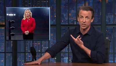 Seth Meyers mocks Marjorie Taylor Greene over Trump’s ‘backhanded compliment’