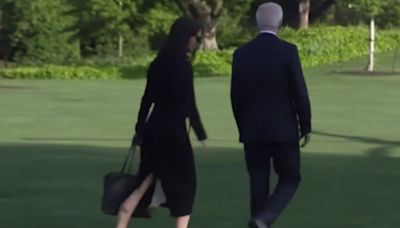 Biden’s Handler Seems to Remember Something Important Halfway to Marine One, Cameras Catch the Subtle Change