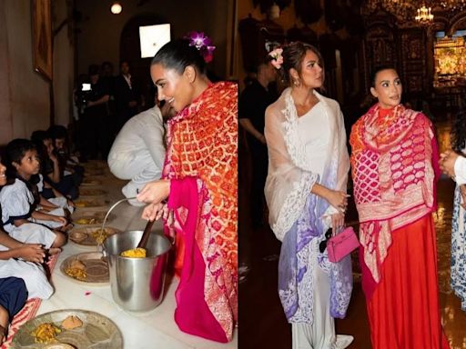 Kim and Khloe Kardashian visited a temple, served food to children during Mumbai trip