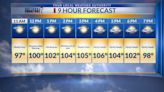 Friday 9-hour Forecast: Triple digits continue to soar across the borderland