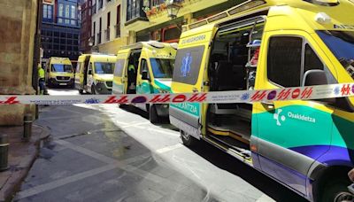 Derrumbe en un edificio del Casco Viejo de Bilbao